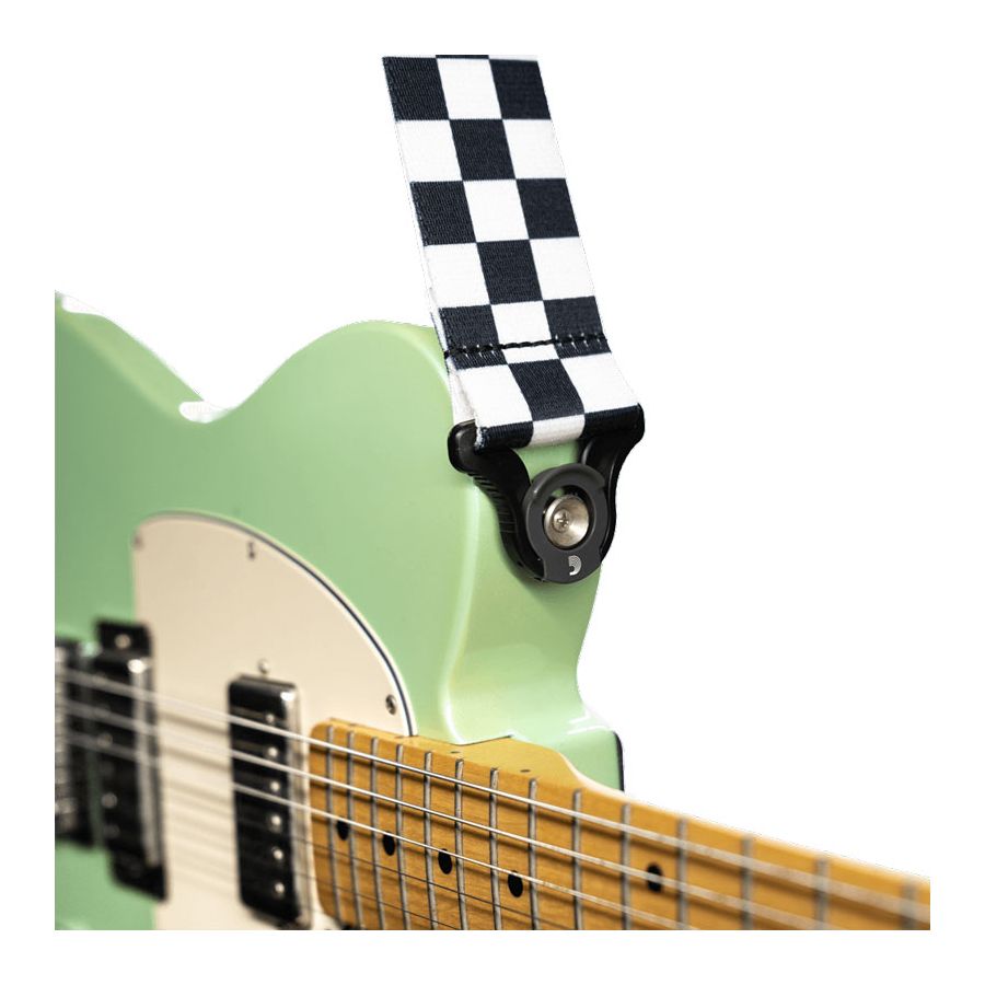 Sangle Auto Lock nylon motif damier D'Addario