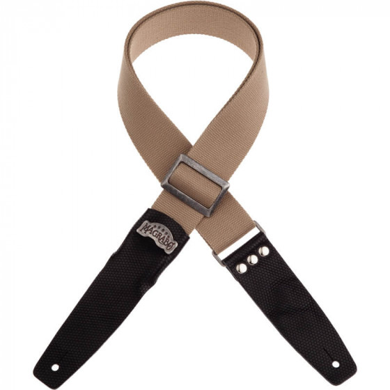 Sangle SC Coton et cuir beige-noir 5cm Magrabo