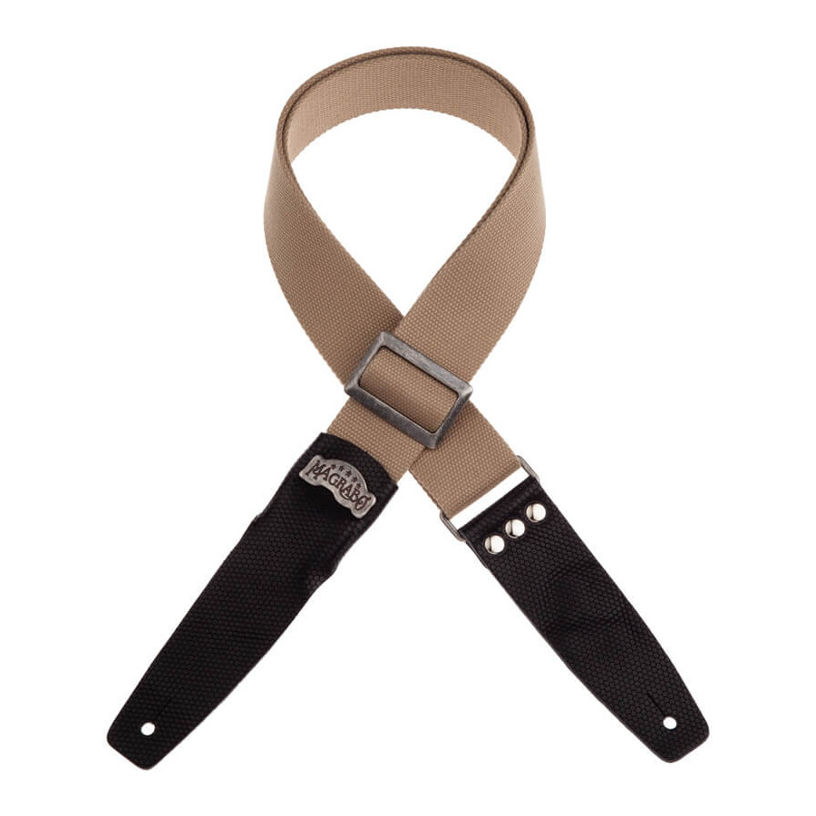 Sangle SC Coton et cuir beige-noir 5cm Magrabo Sangle SC Coton et cuir beige-noir 5cm Magrabo