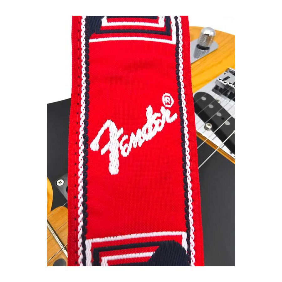 Sangle Monogrammes FENDER® rouge blanc bleu FENDER®