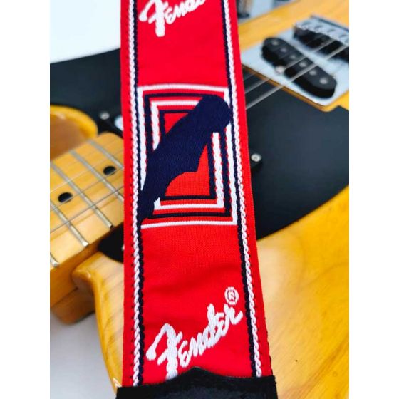 Sangle Monogrammes FENDER® rouge blanc bleu FENDER®