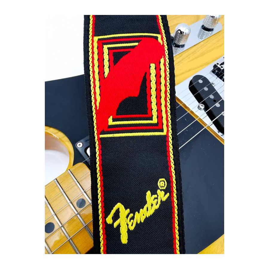 Sangle Monogrammes FENDER® noir jaune rouge FENDER®