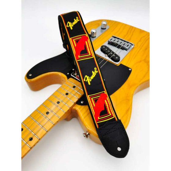 Sangle Monogrammes FENDER® noir jaune rouge FENDER®