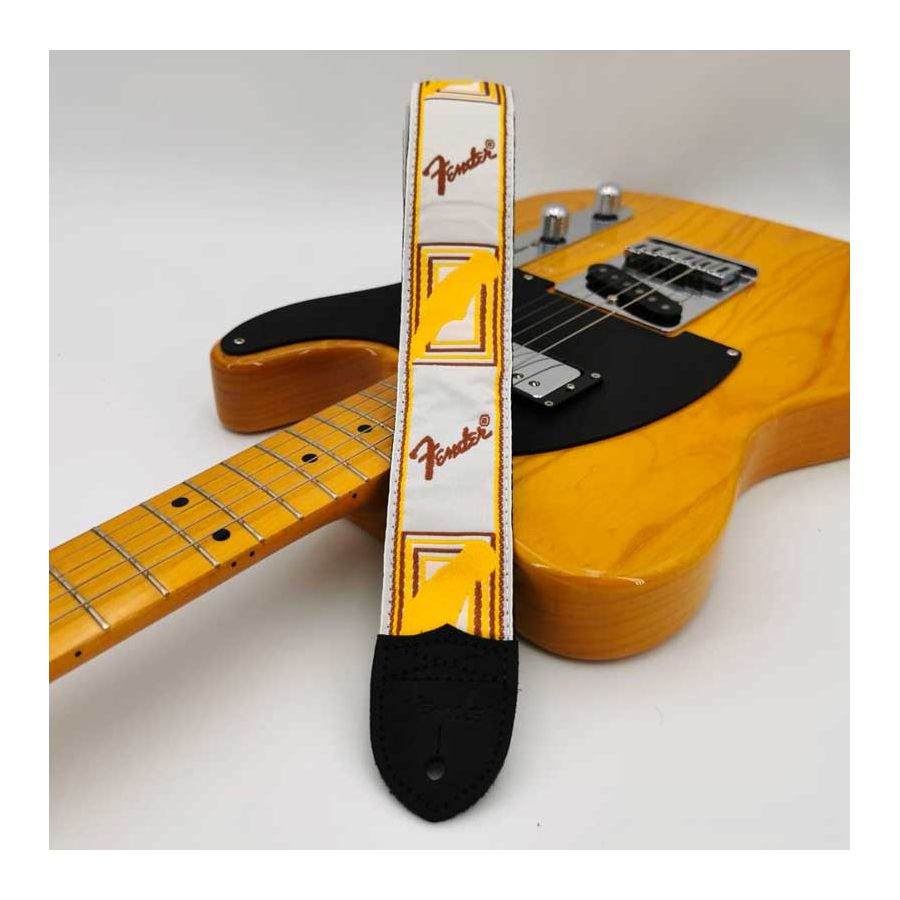 Sangle Monogrammes FENDER® blanc marron jaune FENDER®