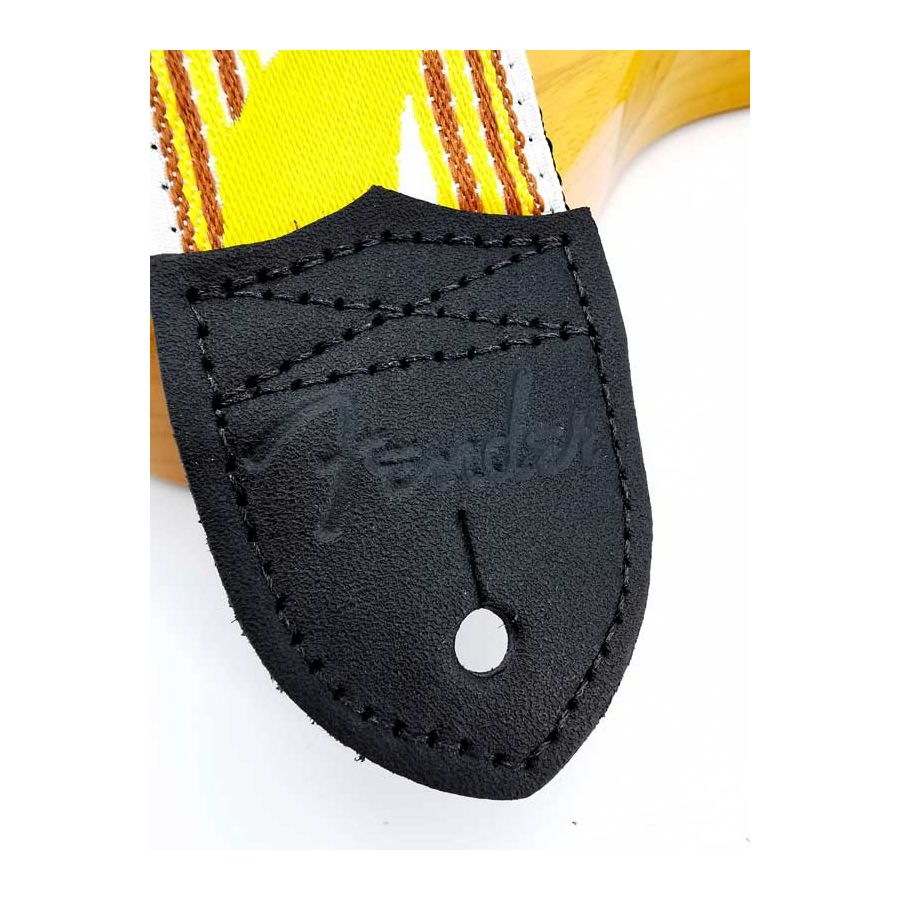 Sangle Monogrammes FENDER® blanc marron jaune FENDER®
