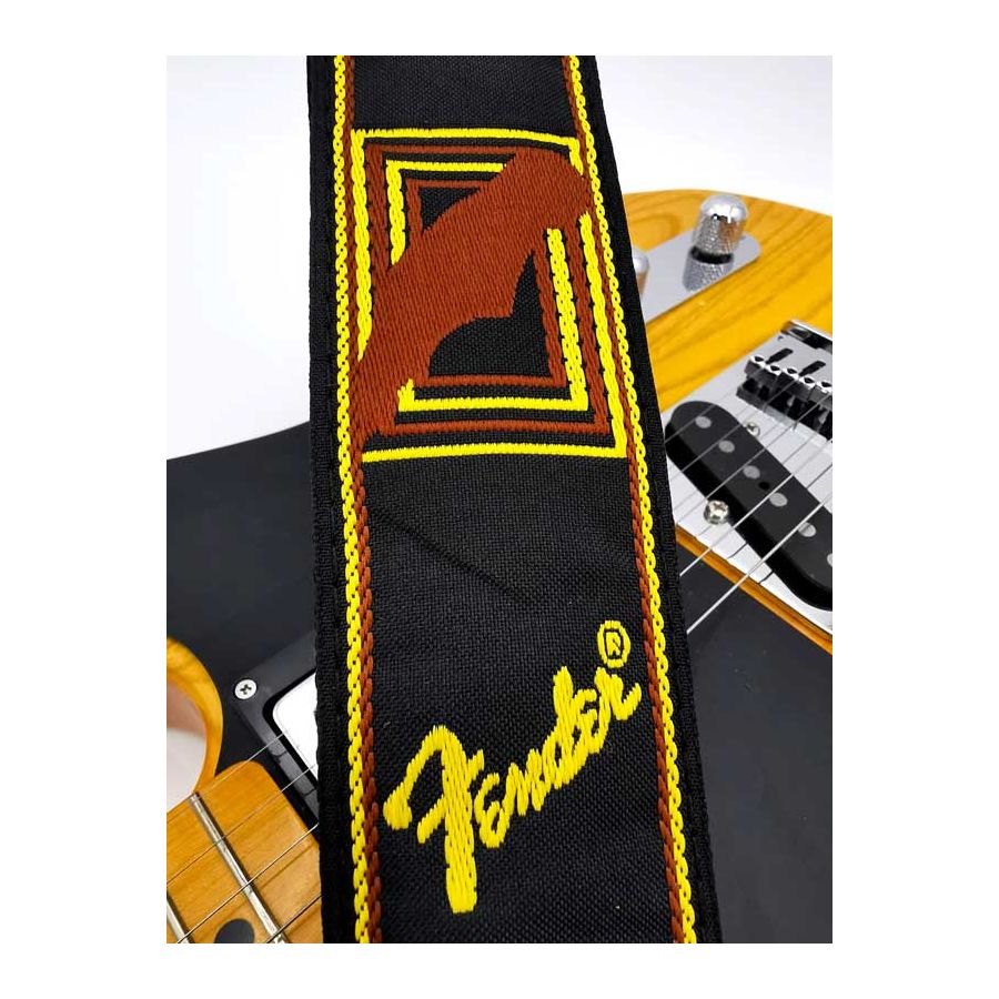 Sangle Monogrammes FENDER® noir jaune marron FENDER®