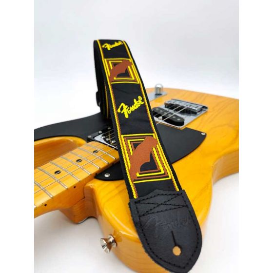 Sangle Monogrammes FENDER® noir jaune marron FENDER®