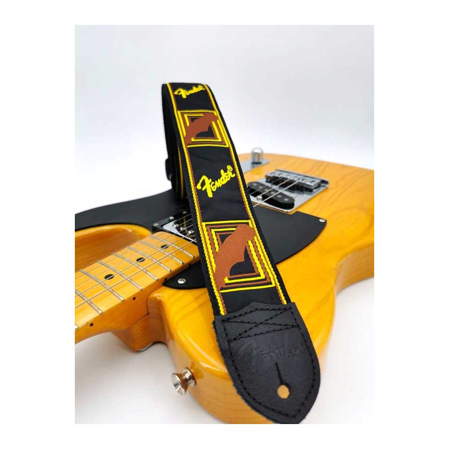 Sangle Monogrammes FENDER® noir jaune marron FENDER®