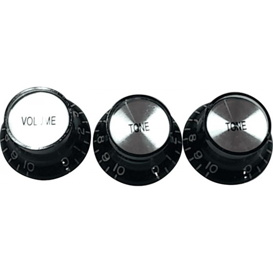 Boutons de potentiomètre type SG® noir - lot de 3