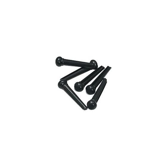 Chevilles plastiques noires pour guitare folk ou acoustique - lot de 6