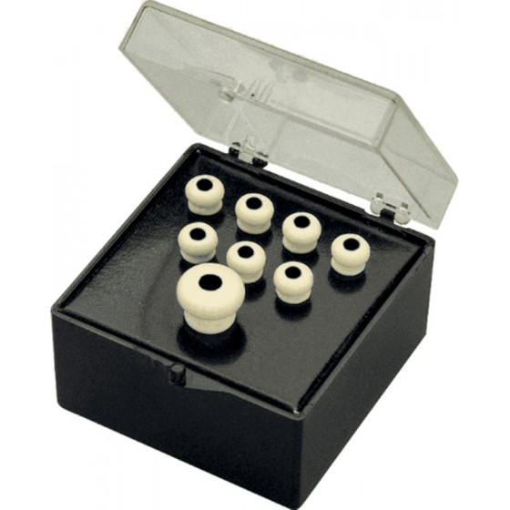 Set de 6 chevilles Martin & Co blanches, point noir