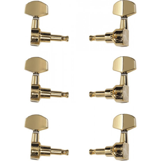 Mécaniques guitare individuelles bain d'huile gold - lot de 6 (3+3)