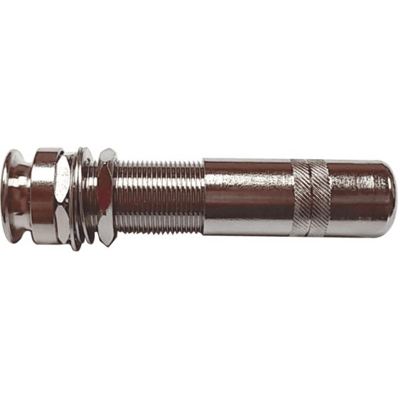 Embase jack pour guitare tube attache courroie chrome