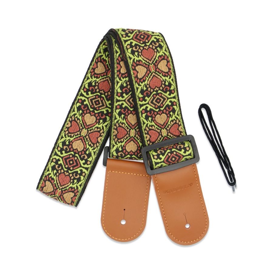 Sangle Jacquard Love 4 embout cuir GROOVIT