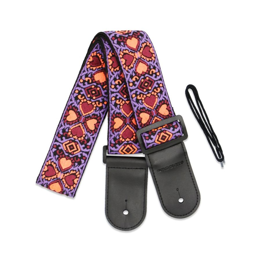 Sangle Jacquard Love 3 embout cuir GROOVIT
