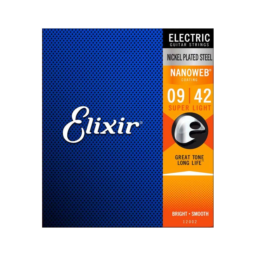 Cordes guitare électrique Super light 09/42 Acier nickelé Nanoweb Elixir