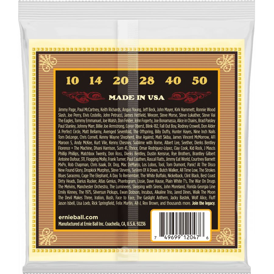Cordes guitare acoustique Earthwood Extra soft silk&steel Bronze  Ernie Ball