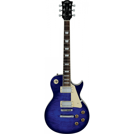 Guitare Eko Type LP See Thru Blue Quilted