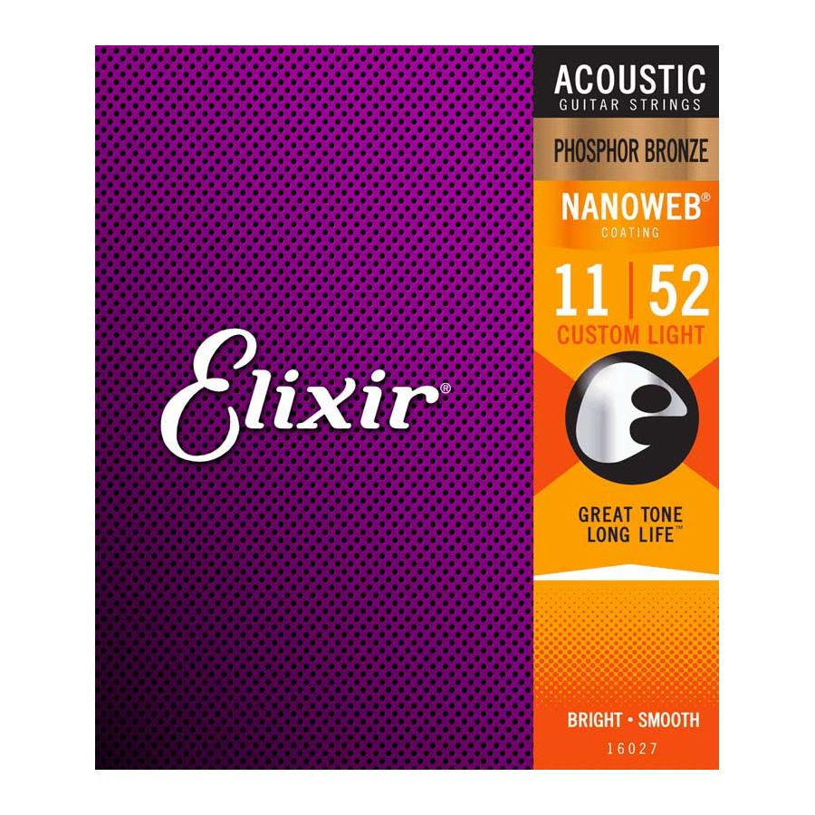 Cordes guitare acoustique Custom Light 11/52 Phosphore Bronze 80/20 Nanoweb