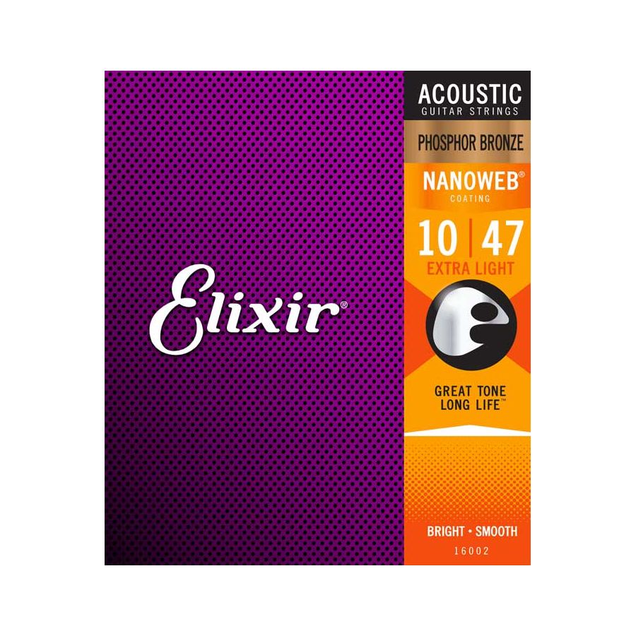 Cordes guitare acoustique Extra Light 10/47 Phosphore Bronze 80/20 Nanoweb Elixir