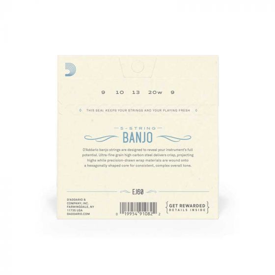 Cordes Banjo 5 cordes Light 9/20 nickel D'Addario