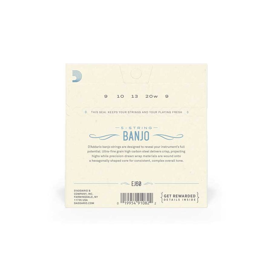 Cordes Banjo 5 cordes Light 9/20 nickel D'Addario