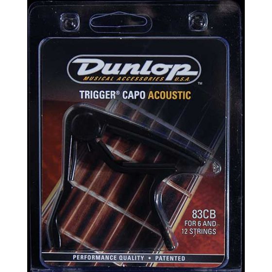 Capodastre TRIGGER® pour guitare acoustique noir Dunlop 83CB