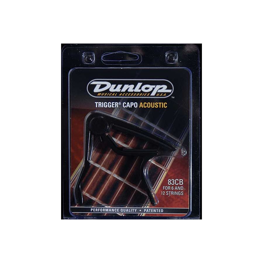 Capodastre TRIGGER® pour guitare acoustique noir Dunlop 83CB