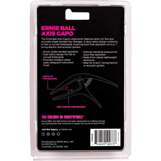 Capodastre Axis noir Ernie Ball