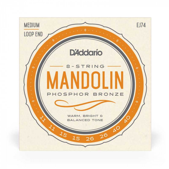 Cordes Mandoline Medium EJ74  D'Addario (8 Cordes)