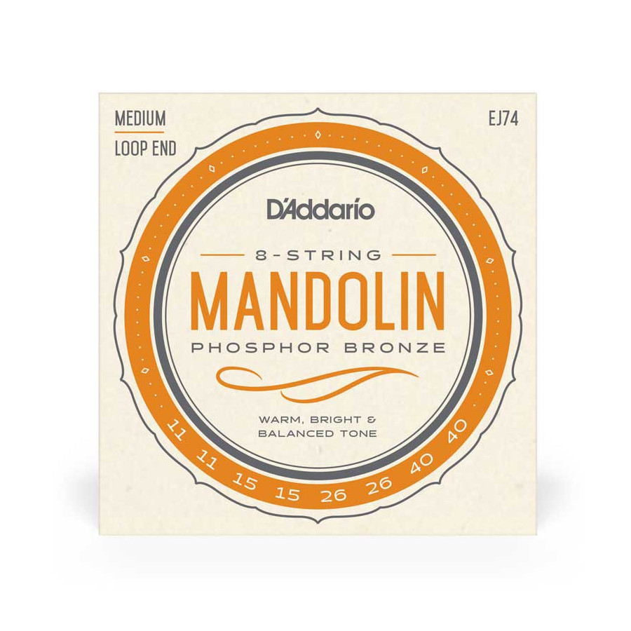 Cordes Mandoline Medium EJ74  D'Addario (8 Cordes)