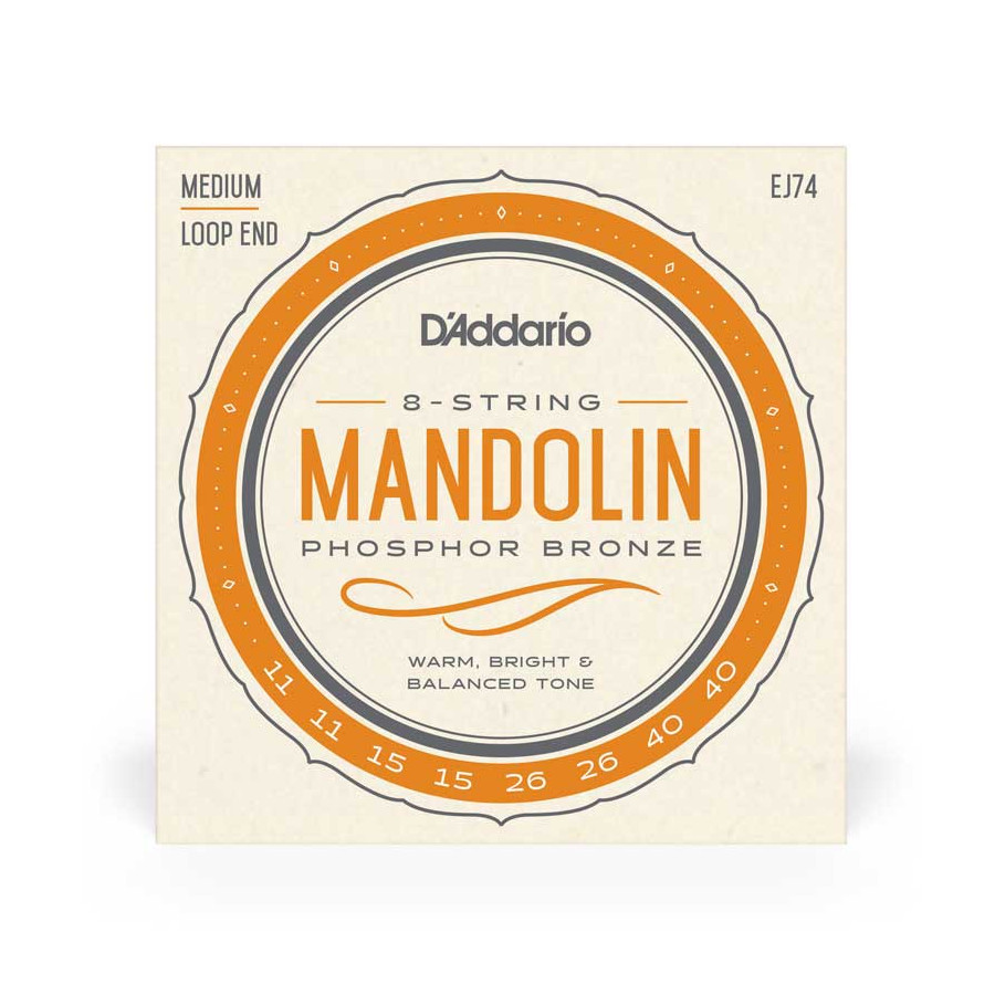 Cordes Mandoline Medium EJ74 D'Addario (8 Cordes) Cordes Mandoline Medium EJ74 D'Addario (8 Cordes)