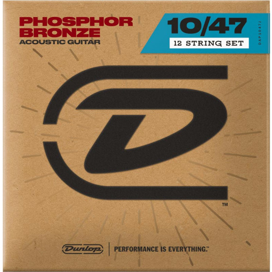 Cordes guitare acoustique Dunlop phosphor bronze light 12 cordes