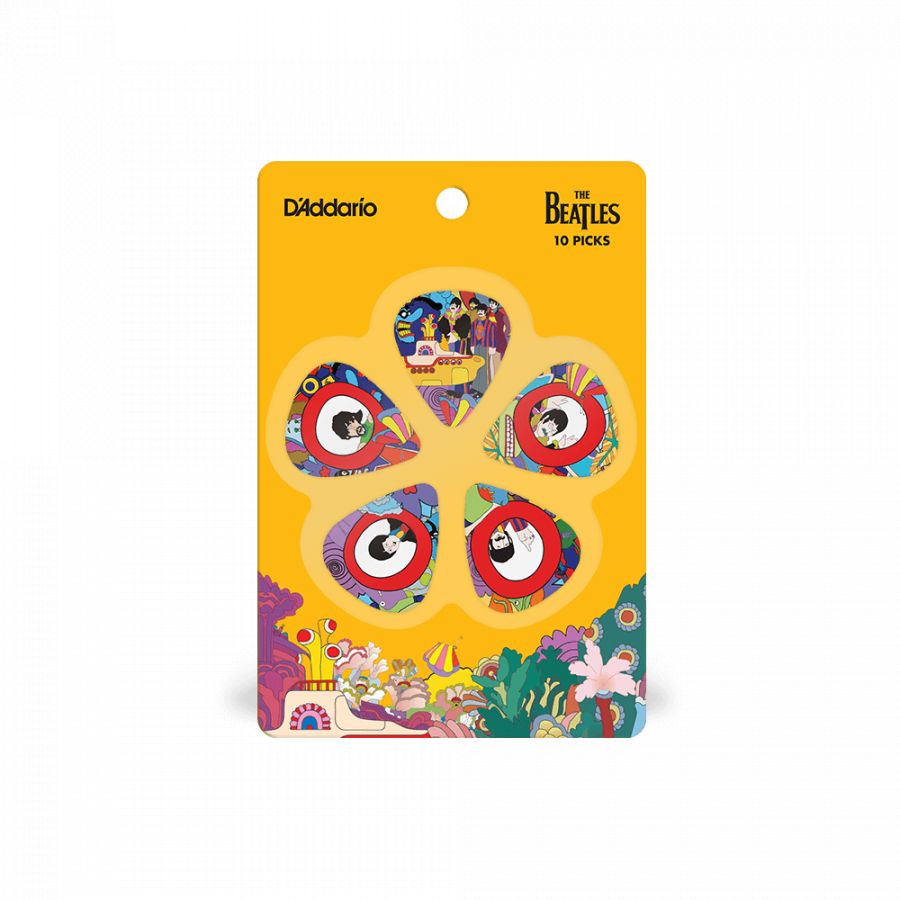 Lot de médiators Medium Signature The Beatles 50e anniversaire Yellow Submarine D'Addario