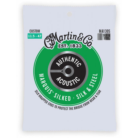Cordes guitare acoustique Martin & Co Authentic Silked, Silk & Steel, 11.5 - 47.0
