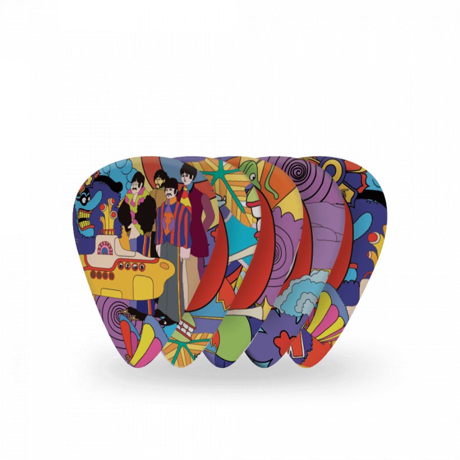 Lot de médiators Medium Signature The Beatles 50e anniversaire Yellow Submarine D'Addario