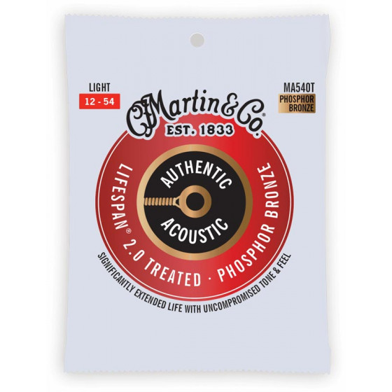 Cordes guitare acoustique Martin & Co Authentic Treated, Light, 92/8