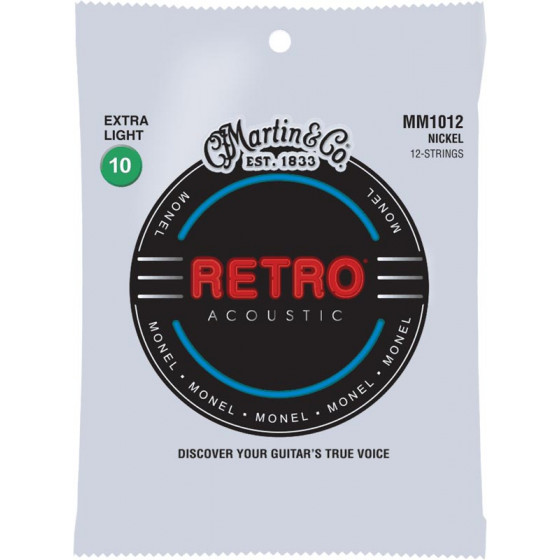 Cordes guitare acoustique Martin & Co Retro Monel 12 cordes extra-light MM1012