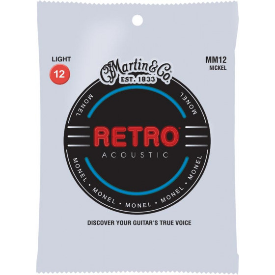Cordes guitare acoustique Martin & Co Retro Monel Light MM12