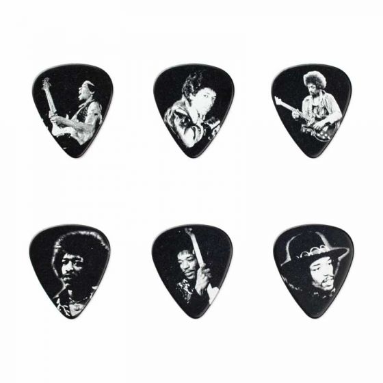 Boite de 6 médiators Médium signature Jimi Hendrix 06M