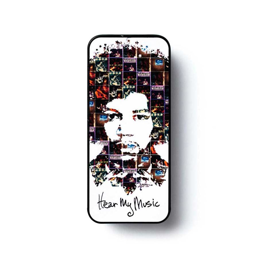Boite de 6 médiators Médium signature Jimi Hendrix 07M