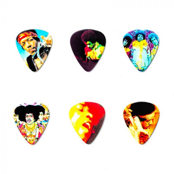 Boite de 6 médiators Heavy signature Jimi Hendrix 08H