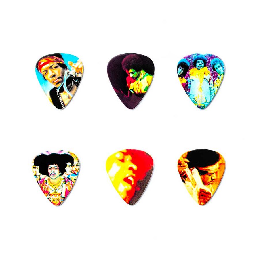 Boite de 6 médiators Heavy signature Jimi Hendrix 08H