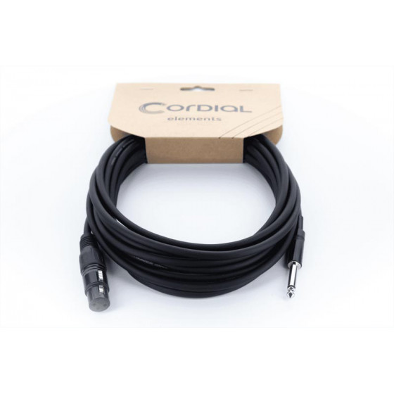 Câble audio Cordial XLR femelle jack mono 10 m