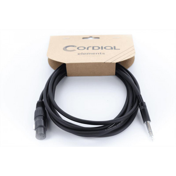 Câble audio Cordial XLR femelle jack stéréo - 0,5 m