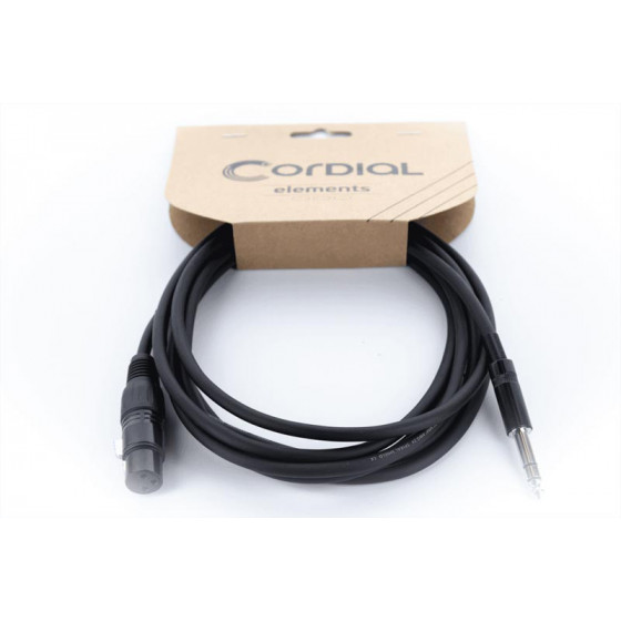 Câble audio Cordial XLR femelle jack stéréo - 6 m