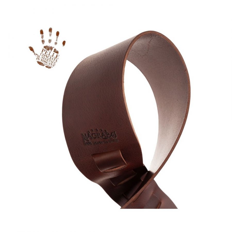 Sangle Holes HC cuir marron foncé 8cm Magrabo