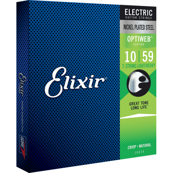 Cordes électrique Elixir jeu de 7 light heavy nickel