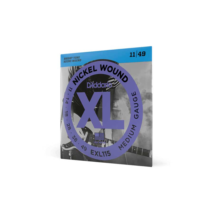 Cordes guitare électrique EXL115 Medium/Blues-Jazz Rock11/49 nickel D'Addario Cordes guitare électrique EXL115 Medium/Blues-Jazz Rock11/49 nickel D'Addario
