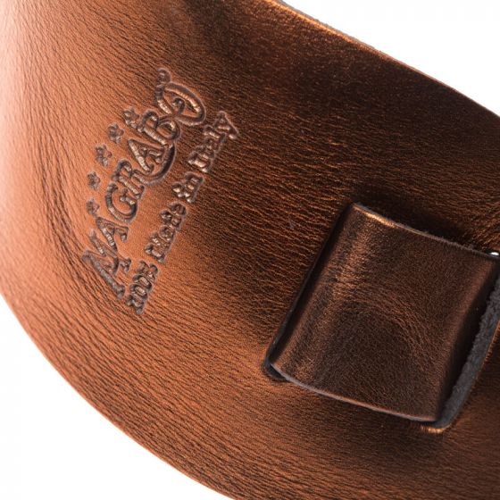 Sangle Holes HC cuir bronze métallique 8cm Magrabo
